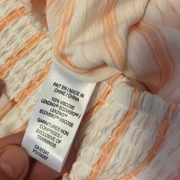 Eco-friendly ecru and pastel orange stripes summer high rise lounge shorts NWT - Picture 9 of 12
